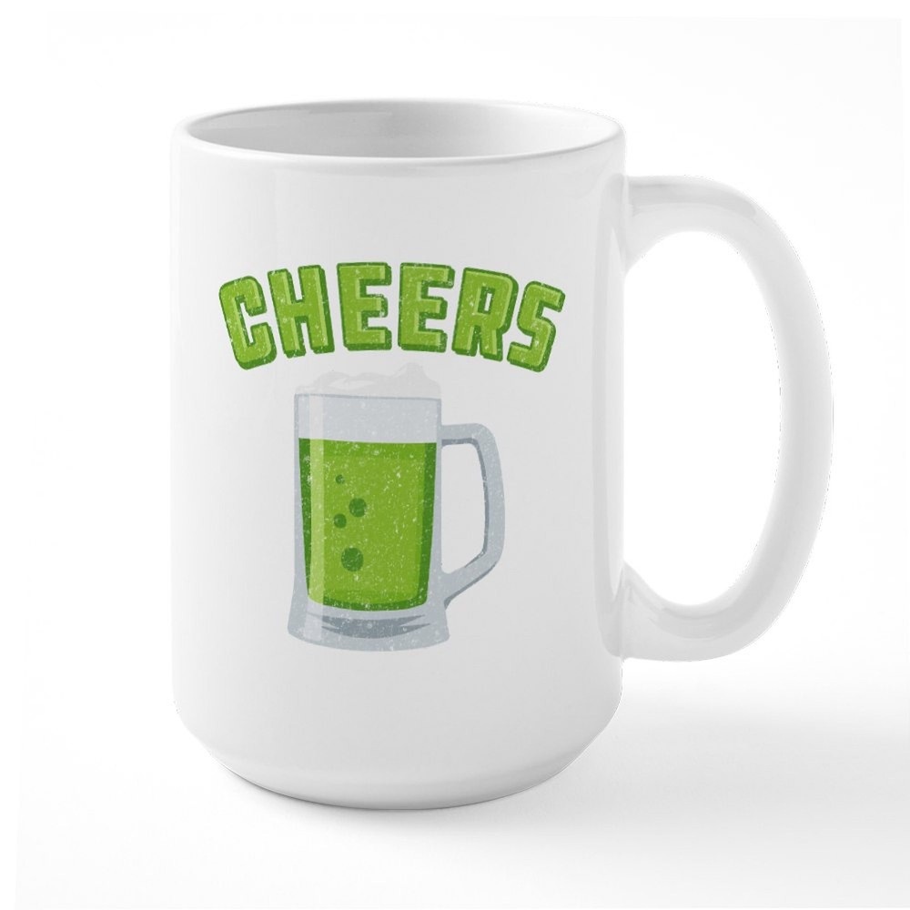 Cheers Green Beer 15oz Ceramic Mug by CafePress
