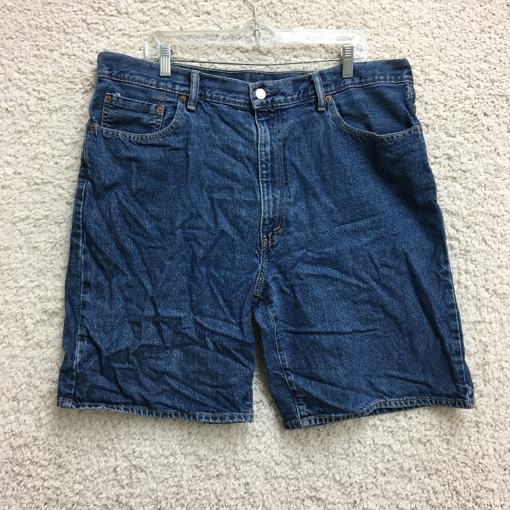 Levis 550 Shorts 42 Mens Blue Denim Casual Jeans Dark Wash Bermuda Modern Fit