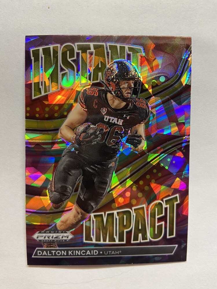 Dalton Kincaid 2023 Prizm Draft Picks Gold Ice RC Instant Impact Card II-16