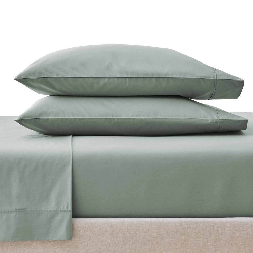 Cool & Crisp 4-Piece 300 Thread Count Green River Cotton Percale Sheet Set,