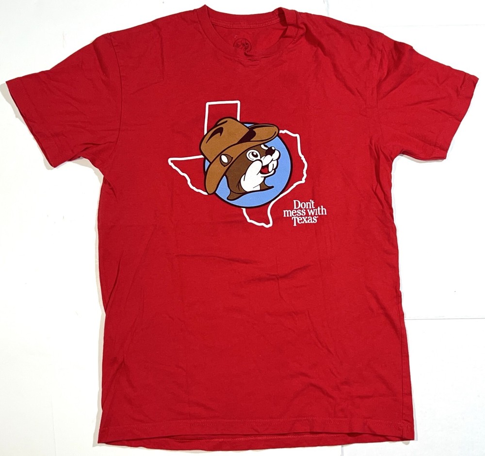 Buc-ee's Don't Mess With Texas This Critter Litter Red Beaver T-Shirt Top S