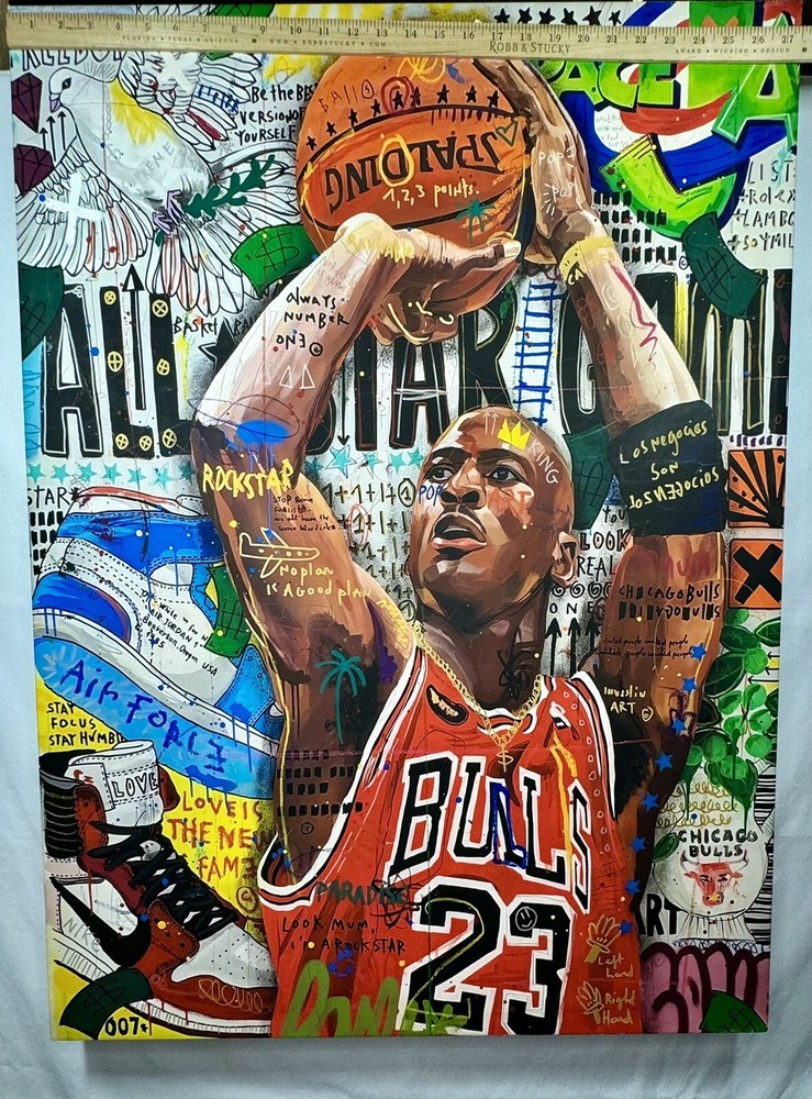 Legend Michael Jordan Modern Art Picture Street Graffiti Canvas Print 28x37