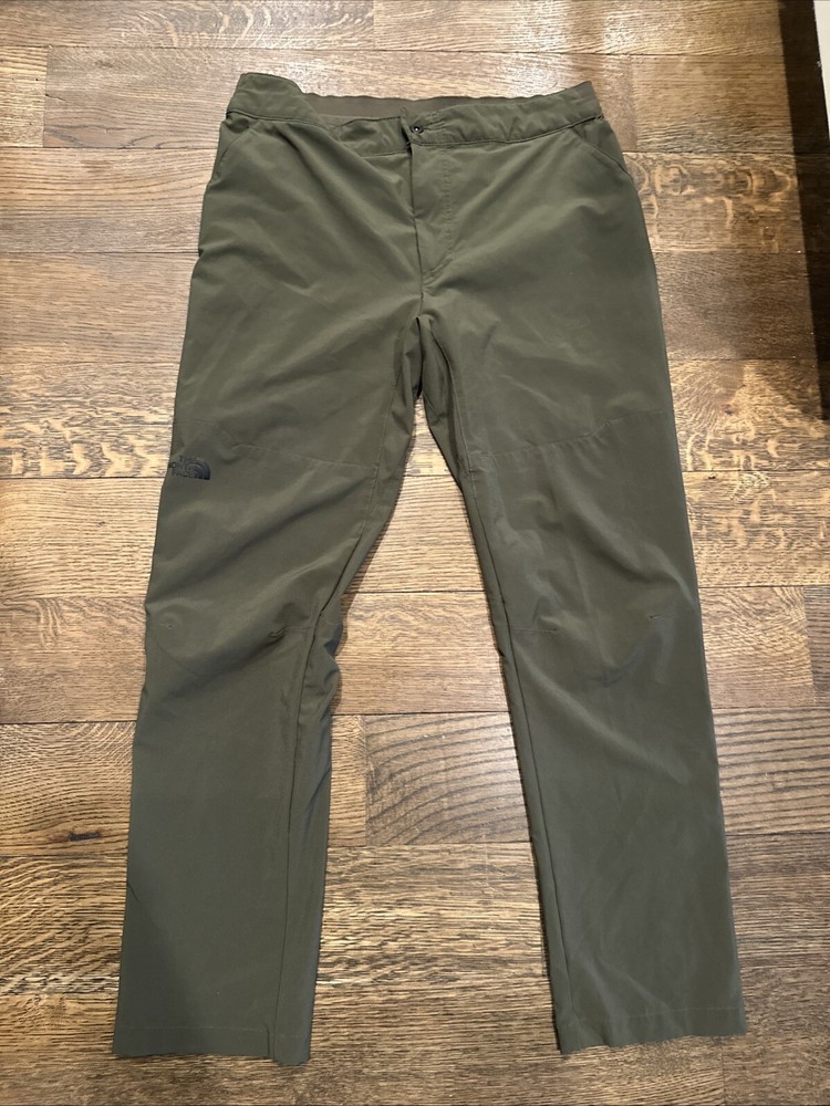 34x30 - The North Face Men's Nylon Hiking Pants Straight Leg Olive Green Pockets