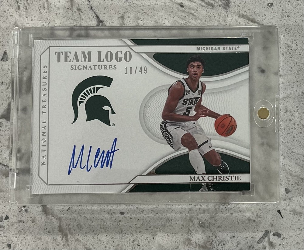2022-23 National Treasures Team Logo Signatures Spartans AUTO 10/49