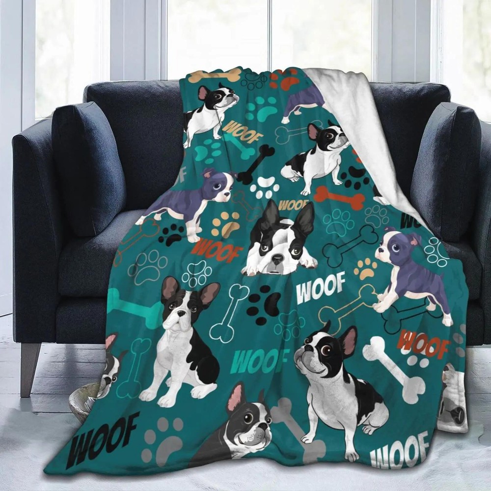 Throw Blanket Dog Love Woven Sofa Covers Modern Multicolor Home Machine Washable