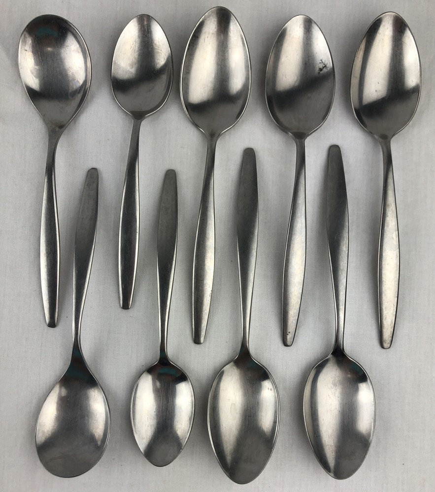 Vintage Gorham Americraft Stainless Flatware 9 Spoon Lot Teaspoon Soup Place