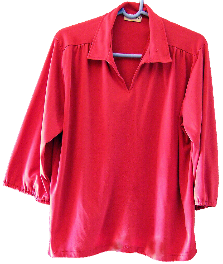 Vicki Wayne Dark Dusty Pink Polyester V-Neck Polo Pullover Top
