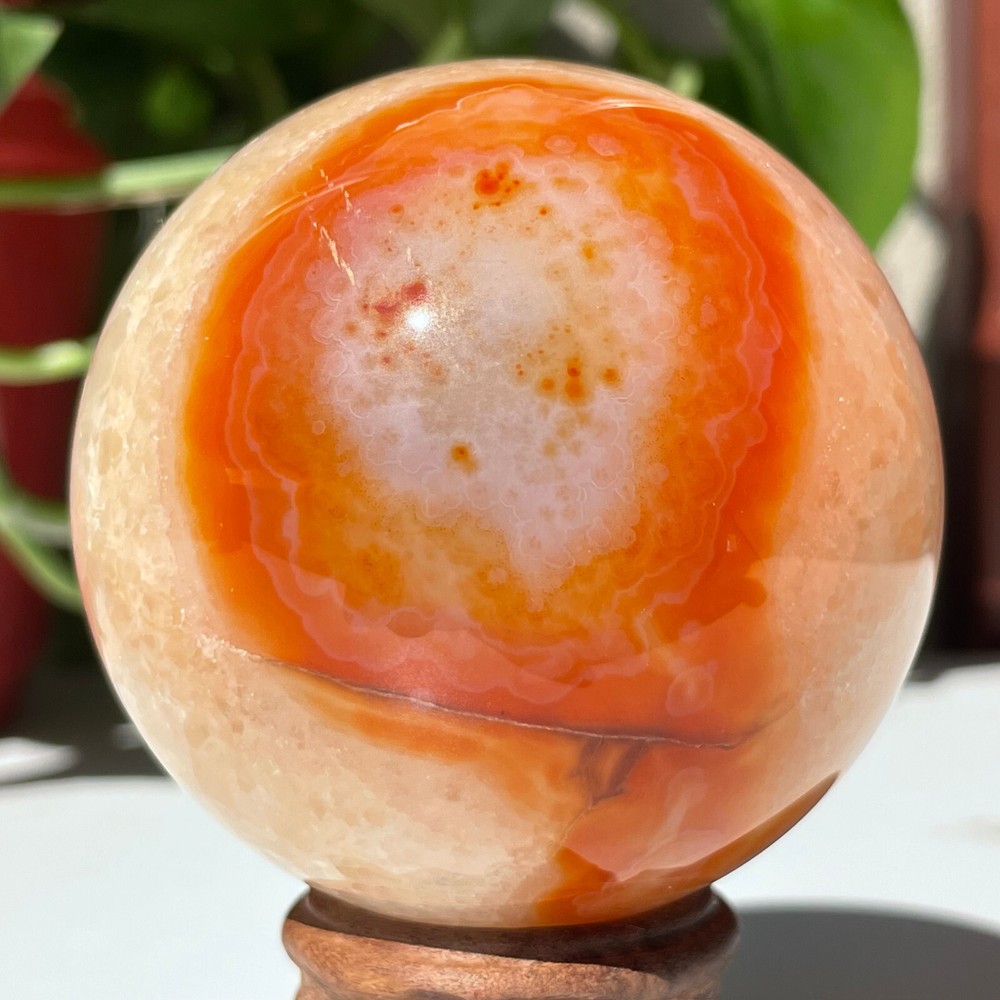335g Natural Red Carnelian Agate Ball Quartz Crysta Energy Sphere Reiki healing
