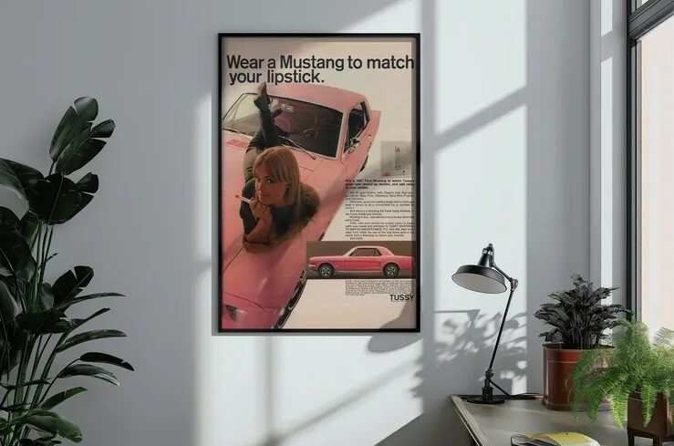 Vintage Ford Mustang Advertisement Print | Vintage Magazine Print Poster