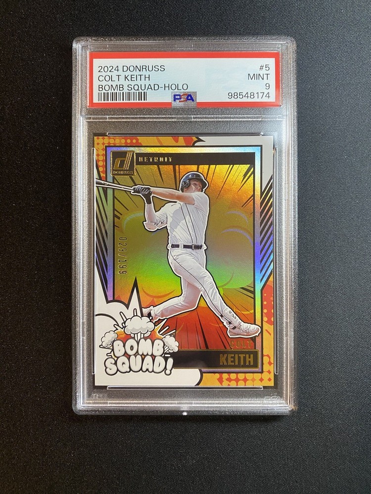 2024 Panini Donruss Bomb Squad Colt Keith Holo Silver /199 - Rookie RC PSA 10 🔥
