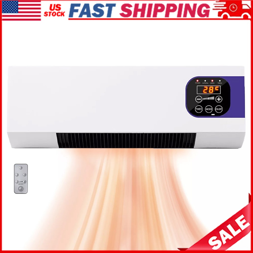 🔥2000W Electric Space Heater,Wall Mounted Heater Energy Saving Electric Heater