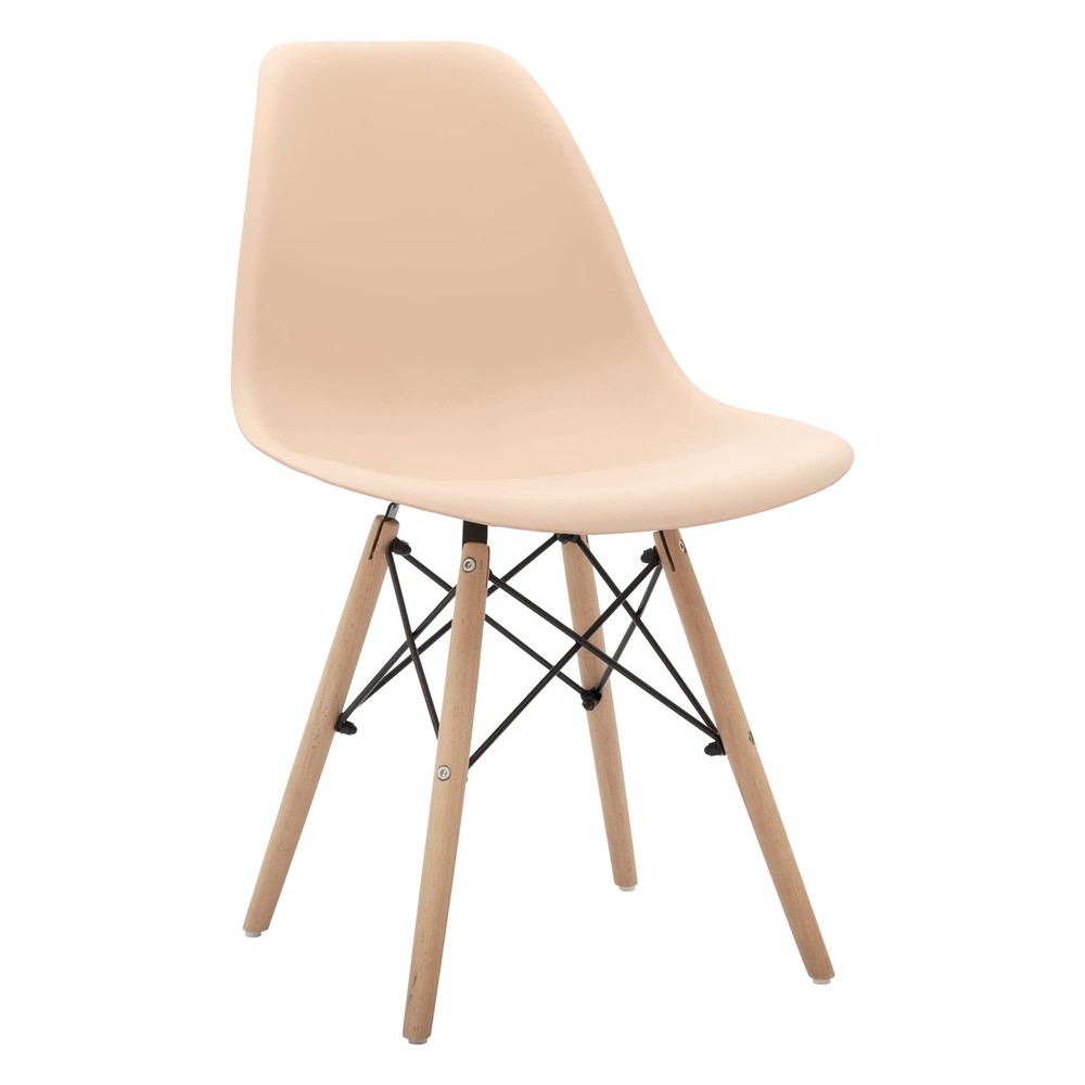 Mid-Century Modern Dining Chair with Wood Legs for Kitchen