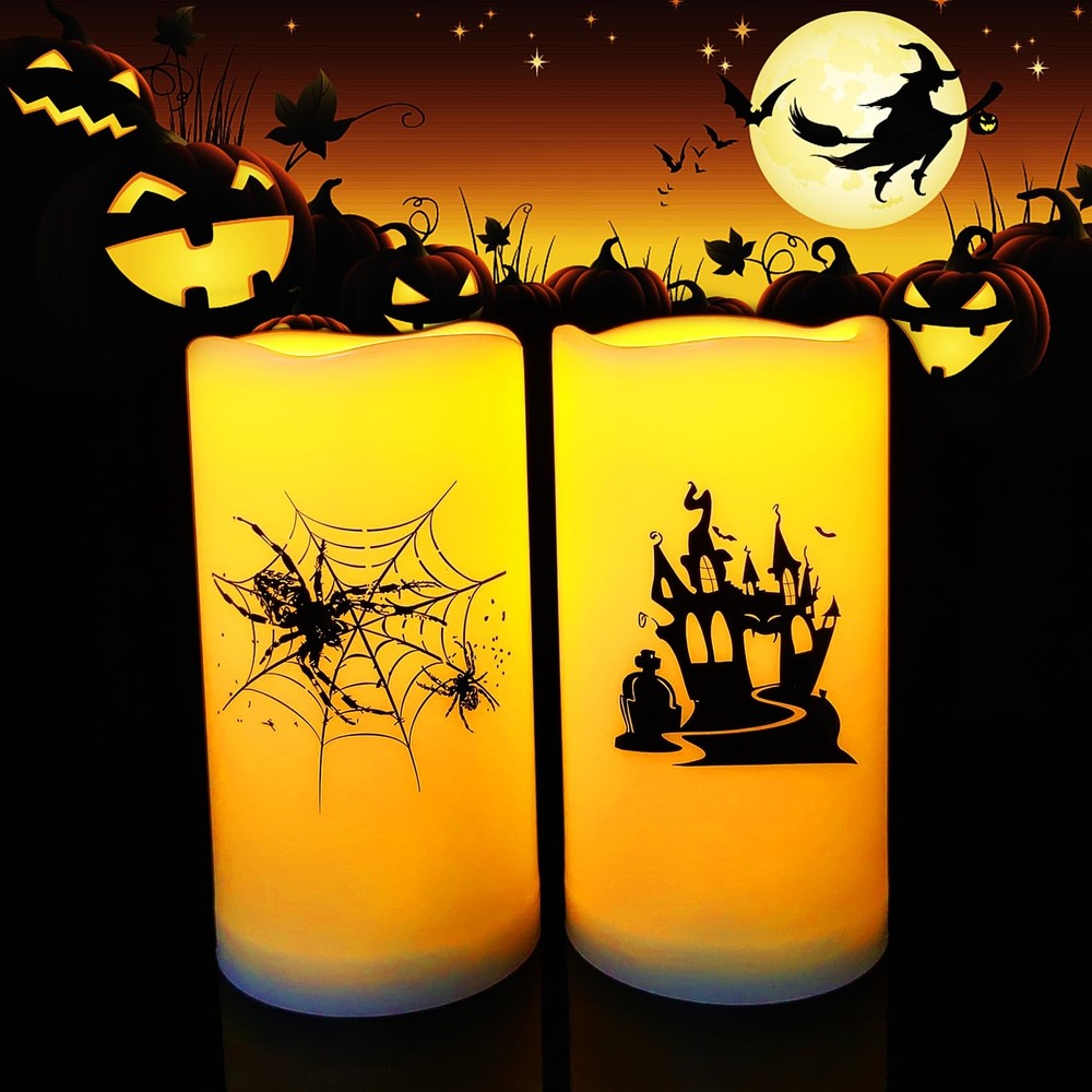 2 Pack Halloween Led Battery Operated Candles 3