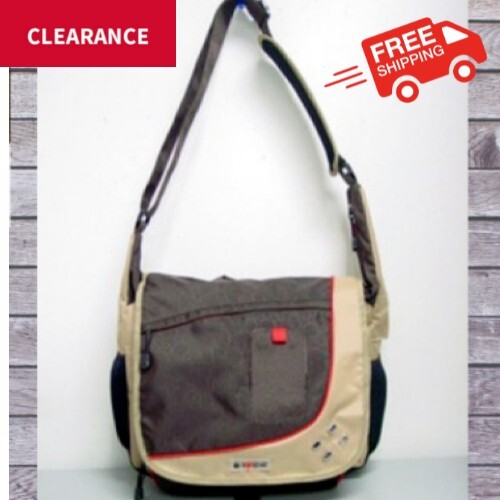 Clearance Sale MUSIC Messenger Travel Backpack Rucksack Laptop School Beige NEW-image