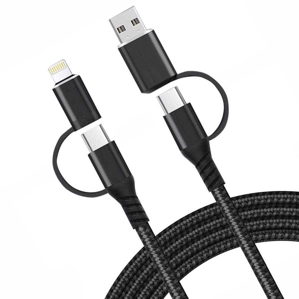 For Samsung Galaxy S20/S21/S23/S24/S25/FE - 4-in-1 USB-C Cable Fast Charger