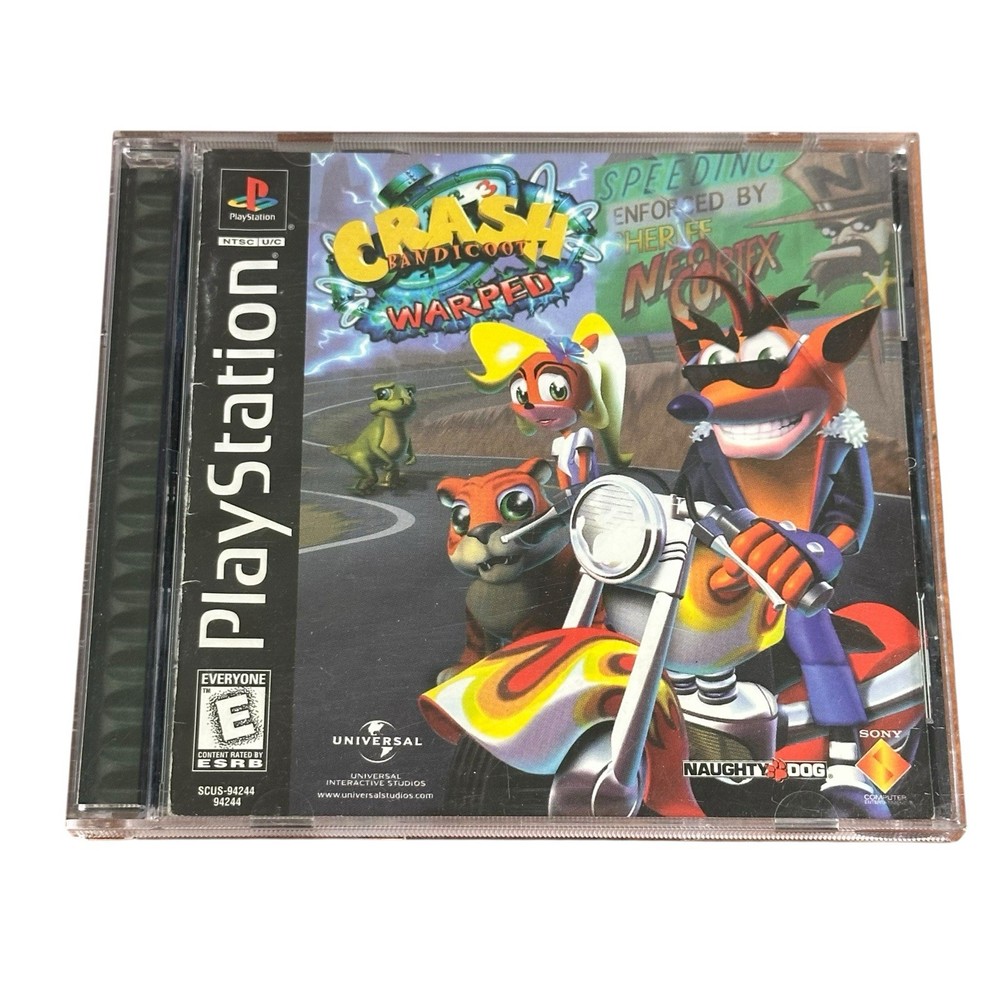 Crash Bandicoot 3: Warped (Sony PlayStation PS1, 1998) CIB Black Label Clean