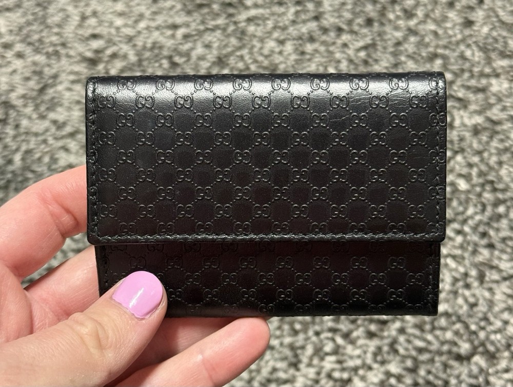 Gucci guccissima black card holder