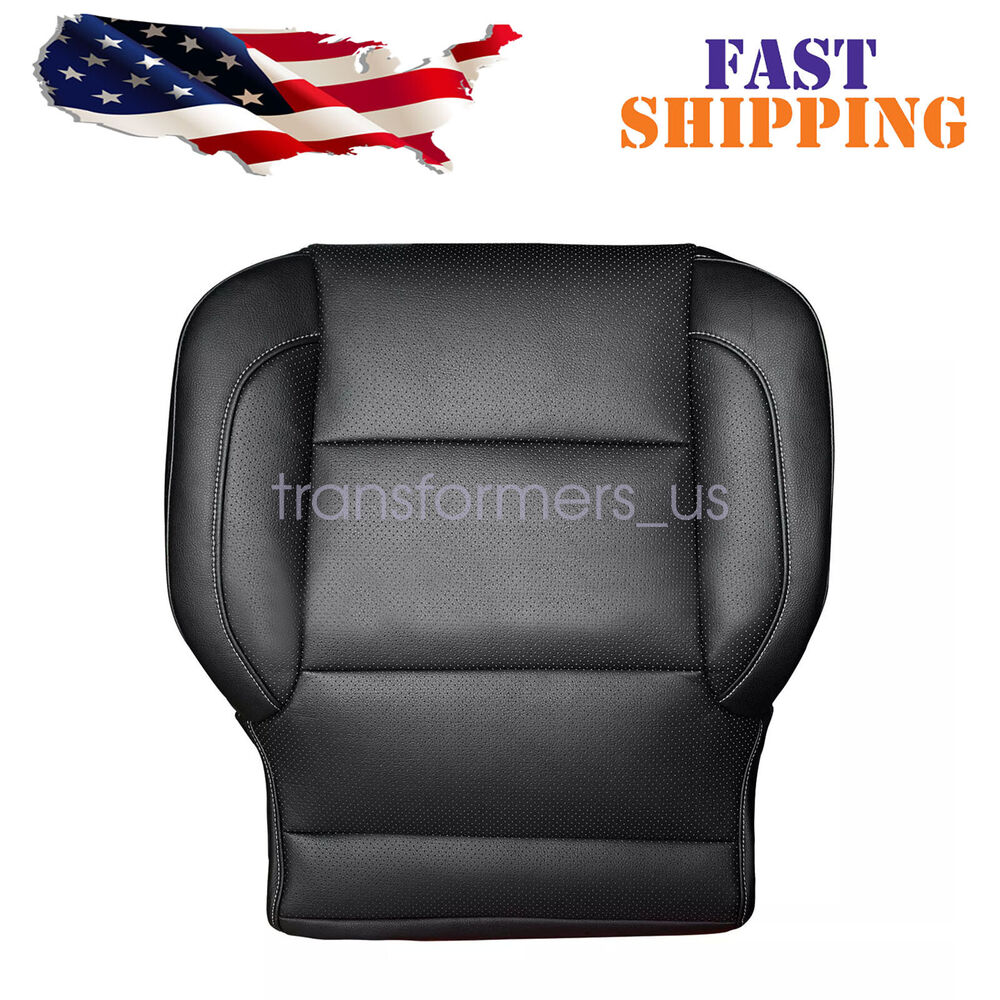 Driver Side Bottom Leather Seat Cover For 2014 - 2019 Chevy Silverado LTZ- Black