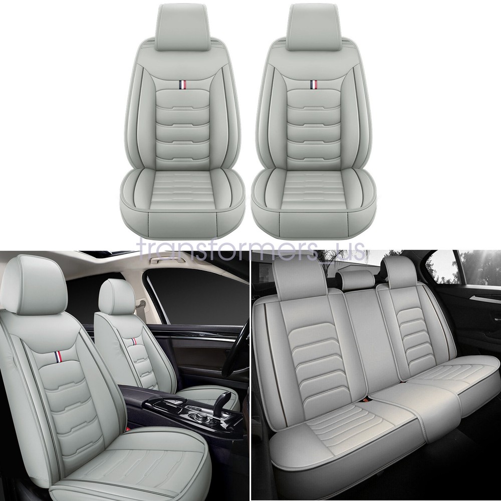 Leather Seat Covers Full Set 5-Sits Front & Rear Cushion Accessories For Jeep