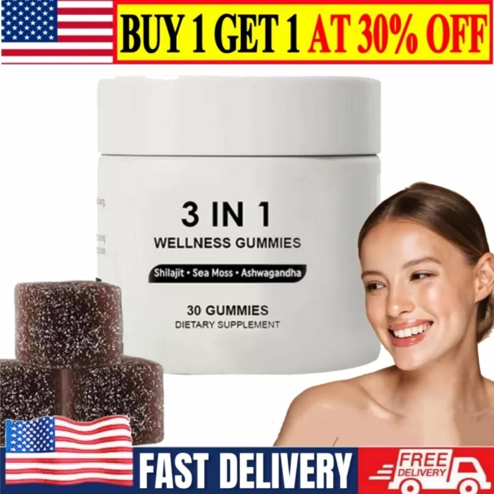 3 in 1 Shilajit Resin Gummies with Ashwagandha for Wellness