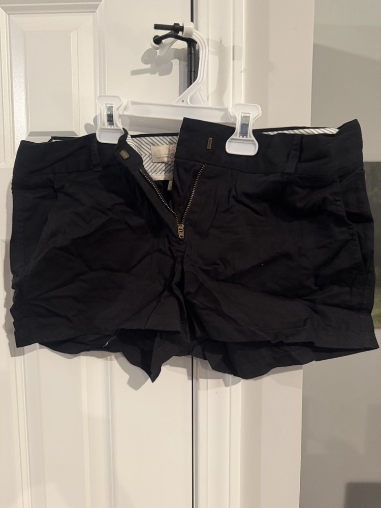 J.CREW Chino Broken-In Shorts Black 100% Cotton Women's Size 4 Classic Twill