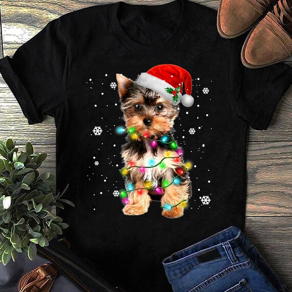 Yorkie Dogs Tree Christmas Sweater Xmas Pet Animal Dog Lover T-shirt