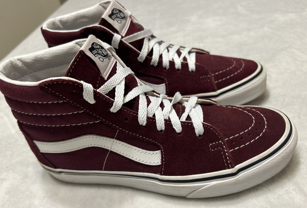 Vans Off The Wall Skate Hi Shoes Women’s Size 7 Red Gum Sole Classic Lace Up