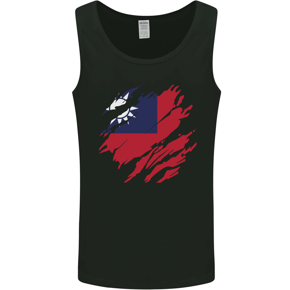 Torn Flag Taiwan Mens Vest Tank Top