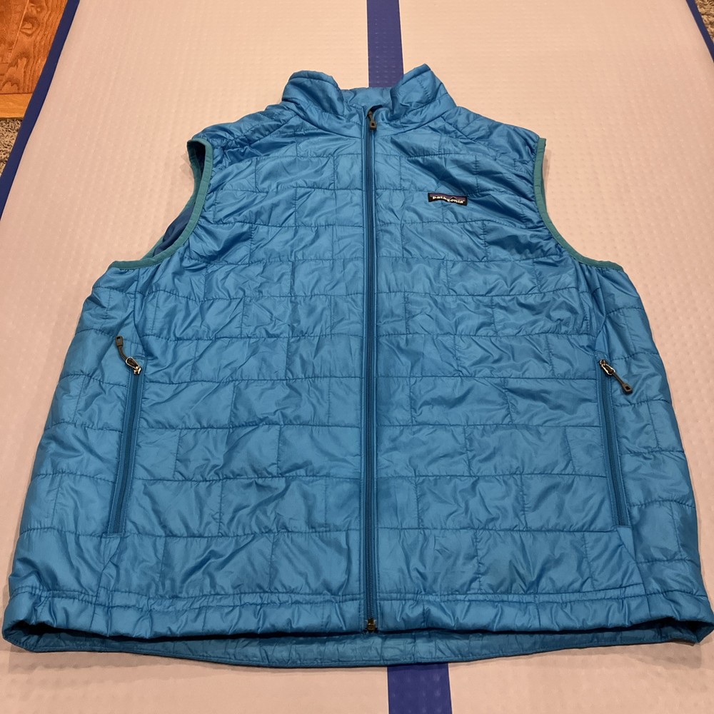Patagonia Nano Puff Primaloft Vest Mens XL Blue Quilted Insulated Full Zip