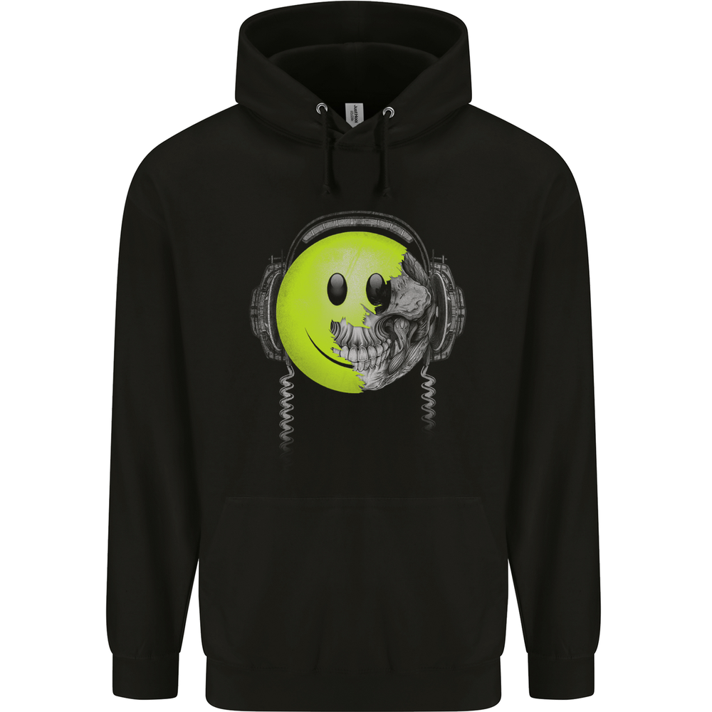 DJ Skull Dance Music DJing Skull Headphones Mens 80% Cotton Hoodie