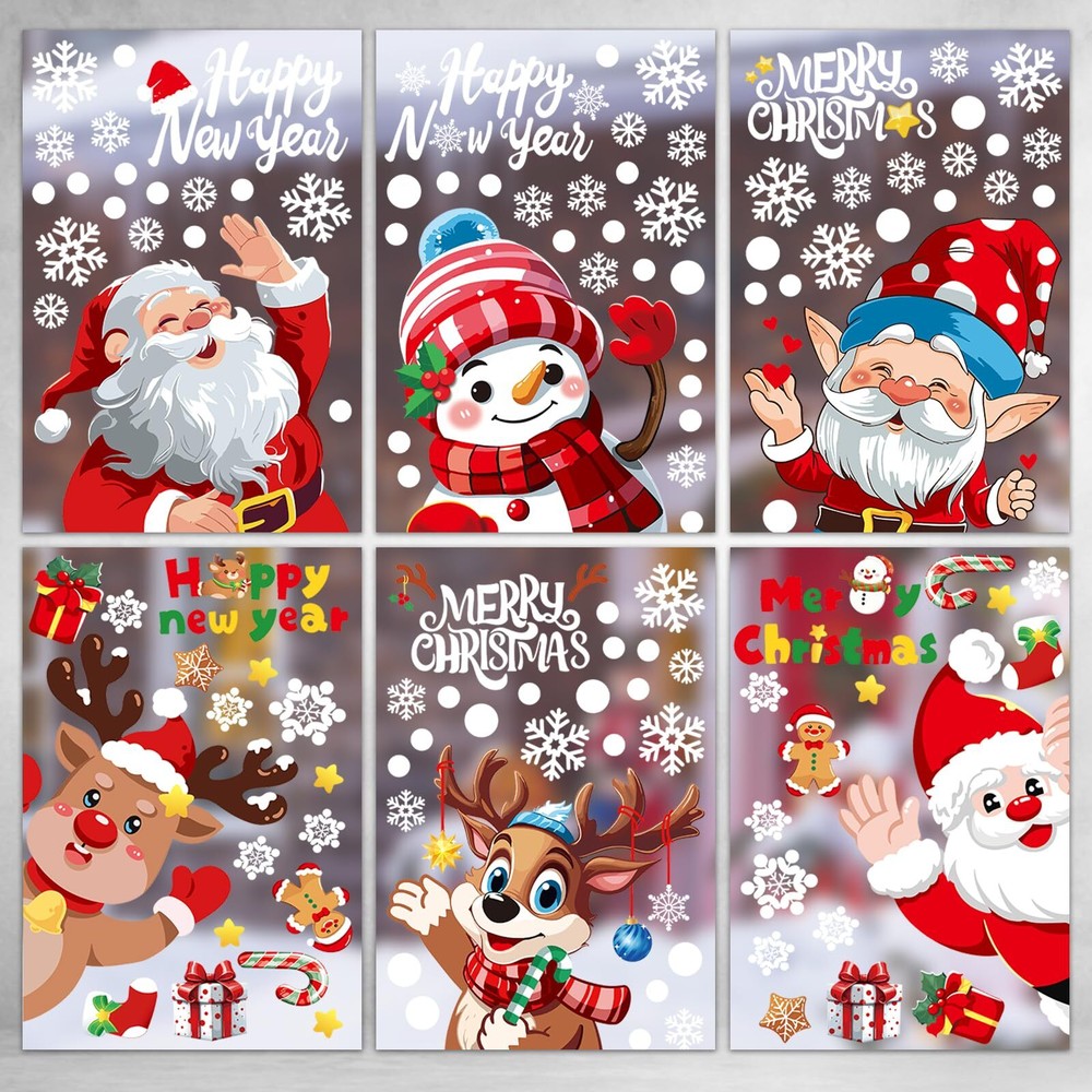 Christmas Window Clings, Christmas Window Decorations 237pcs Christmas Snowfl...