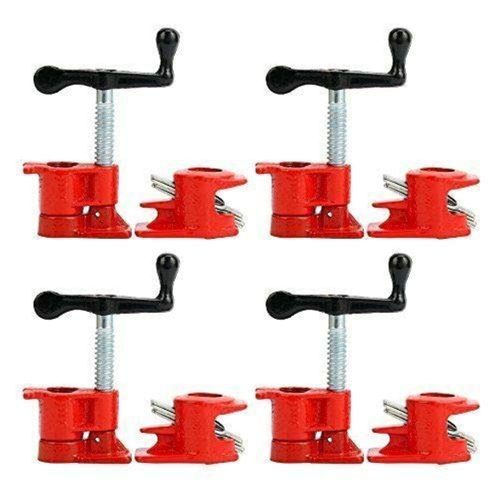 Heavy Duty 3/4 Inch Wood Gluing Pipe Clamp Set 4 Pack Cast Iron