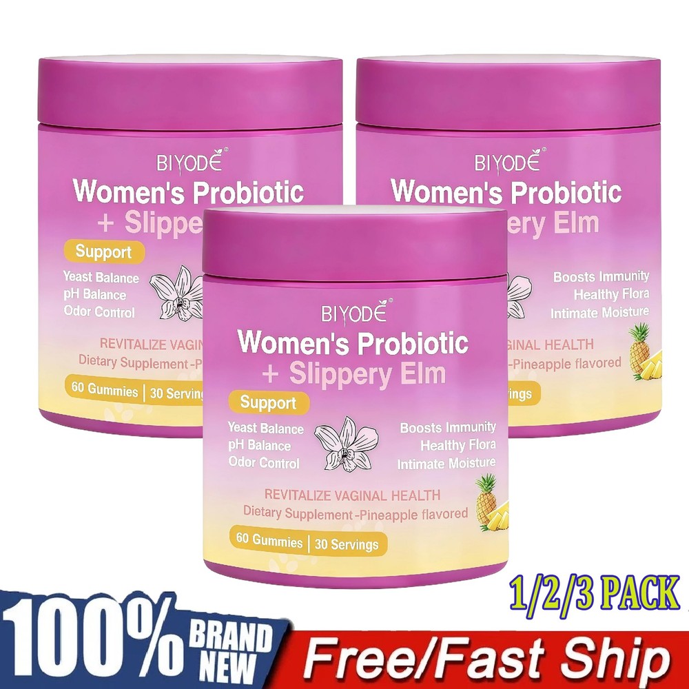 1/2/3X Feminine Probiotic Gummies for Women's pH Balance & Dryness, 60 Count