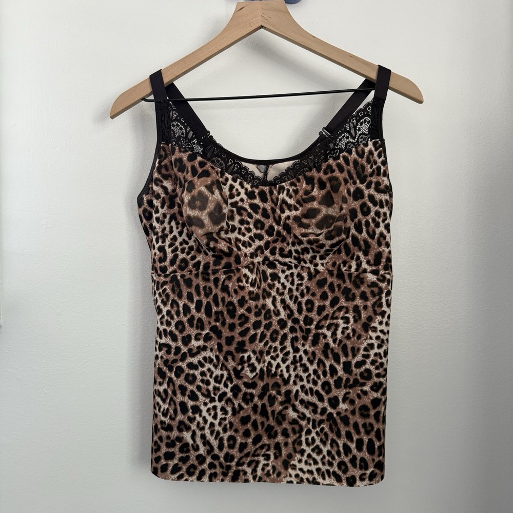Ruby Ribbon Leopard Lace Cami Shapewear Size 40 1800 Heritage Tank
