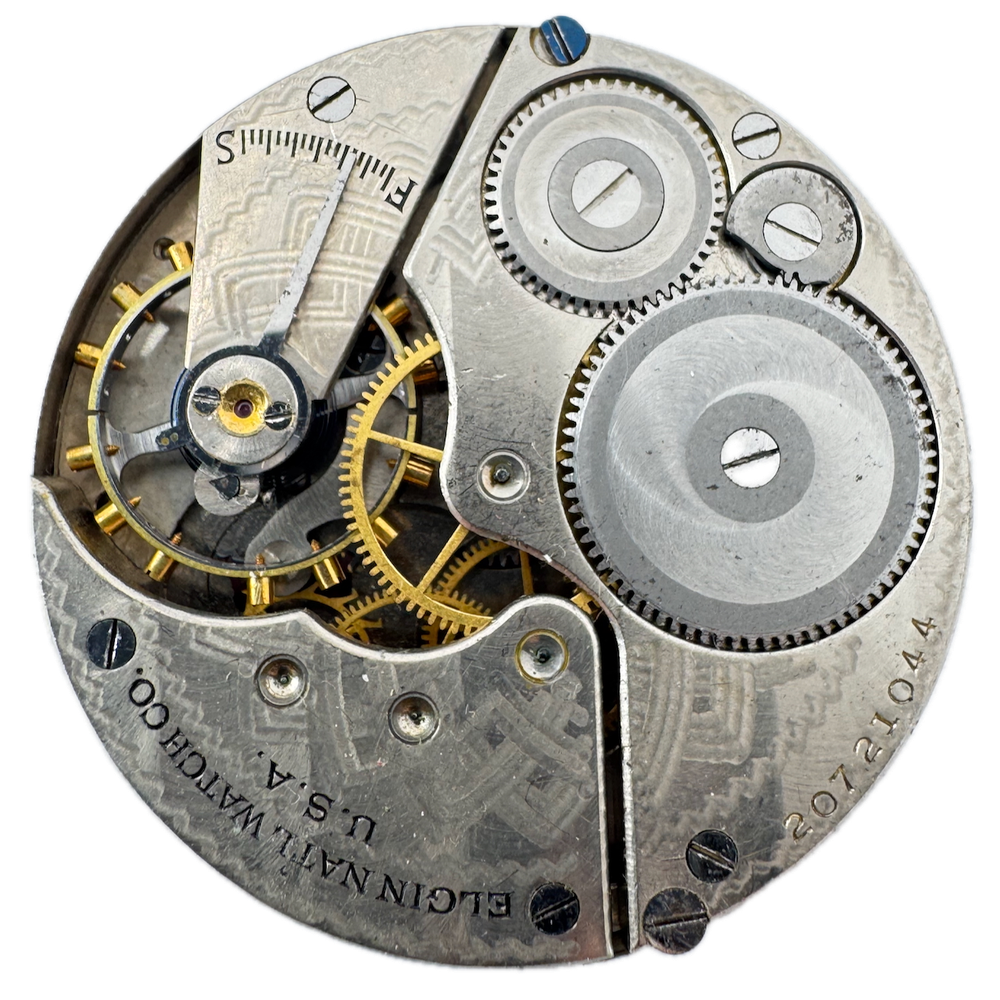 Antique 1918 Elgin 7 Jewel 16s Mechanical Pocket Watch Movement 291 USA