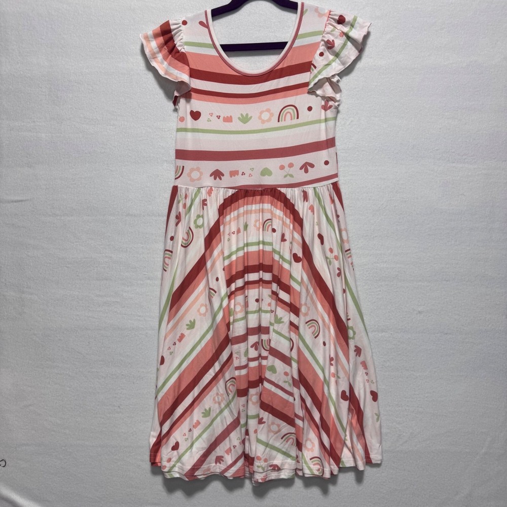 Rainbow DotDotSmile Girls Dress Size 8/10 Short Sleeves NWT
