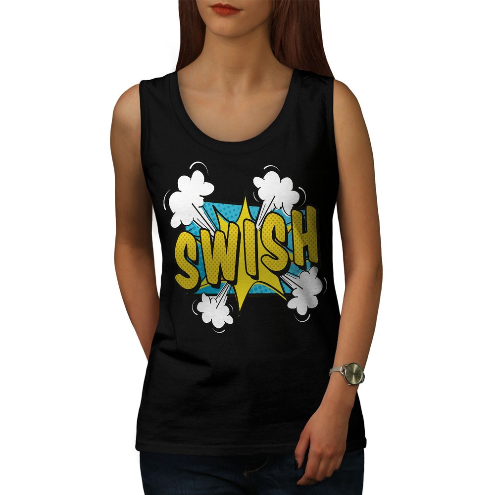Wellcoda Swish Text Comic Burst Fun Pop Art Womens Tank Top