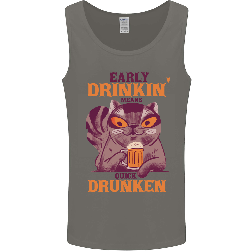 Early Drinkin' Quick Drunken Funny Beer Alcohol Mens Vest Tank Top