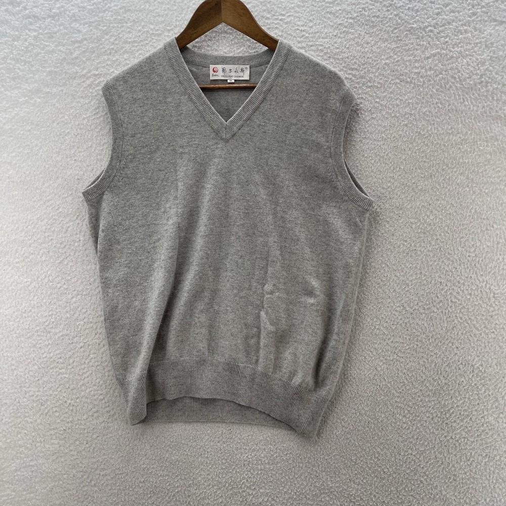 VTG Erdos Sweater Vest Men's 44 Gray Cashmere Preppy Old Money Luxury Normcore