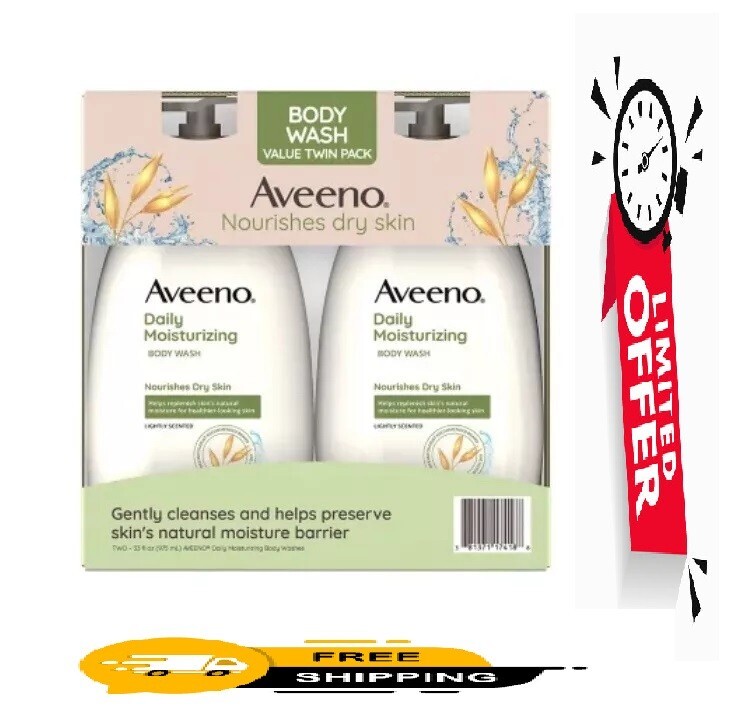 Aveeno Daily Moisturizing Body Wash, 33 fl. oz., 2 pk.NEW