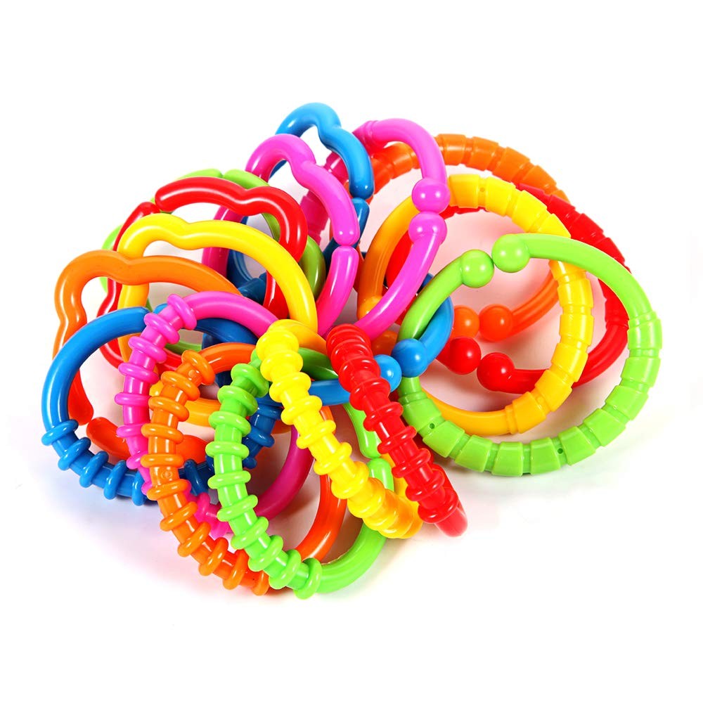 Link-to-Go Toy Connector Rings for Strollers Car Seats Cribs Playmats