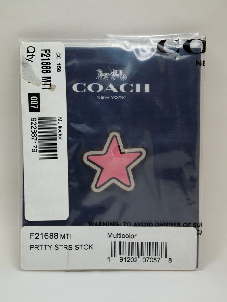 COACH Phone Wallet Pocket Credit Card Sticker F21688 NEW!! Pink Star