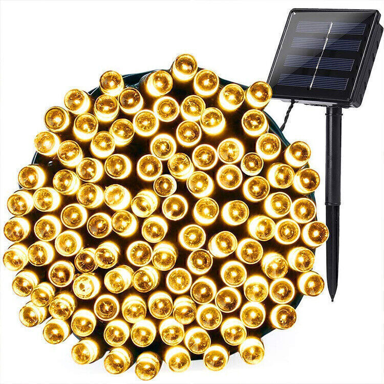 100-200 LED 12-22M Solar Fairy String Lights Waterproof Outdoor Garden Party Decor  