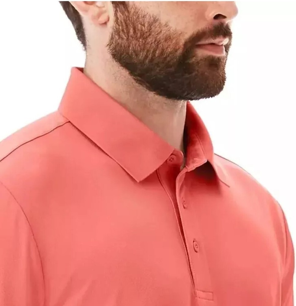 Members Mark UPF 50 Coral Performance Polo Shirt for Men Small Orange-image