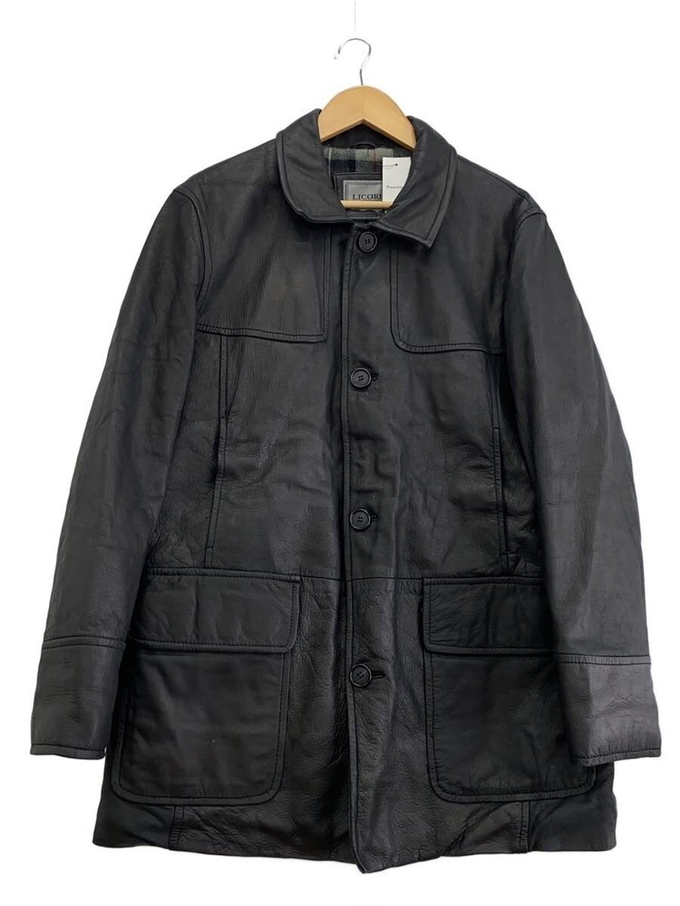 Licorice Leather Jacket Blouson/M/Sheep Leather/Blk 8922