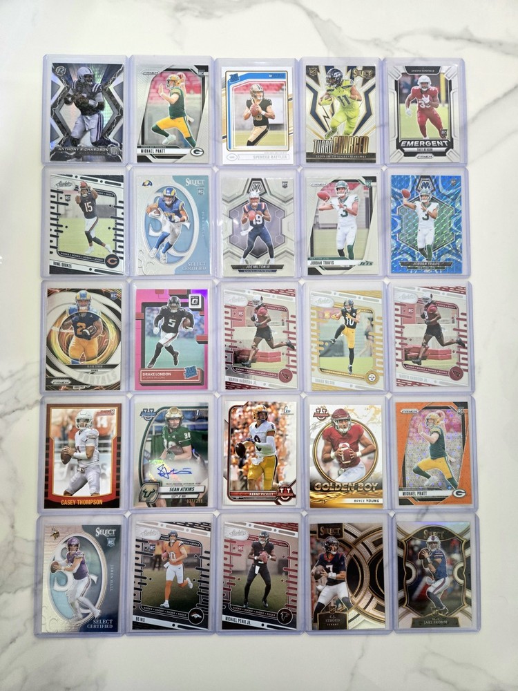 NFL Rookie Trading Card Lot - 100 Card Lot #7 Nix, Penix, Njigba, MHJ, Puka