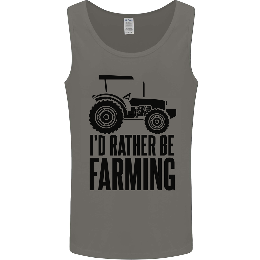 I'd Rather Be Farming Farmer Tractor Mens Vest Tank Top