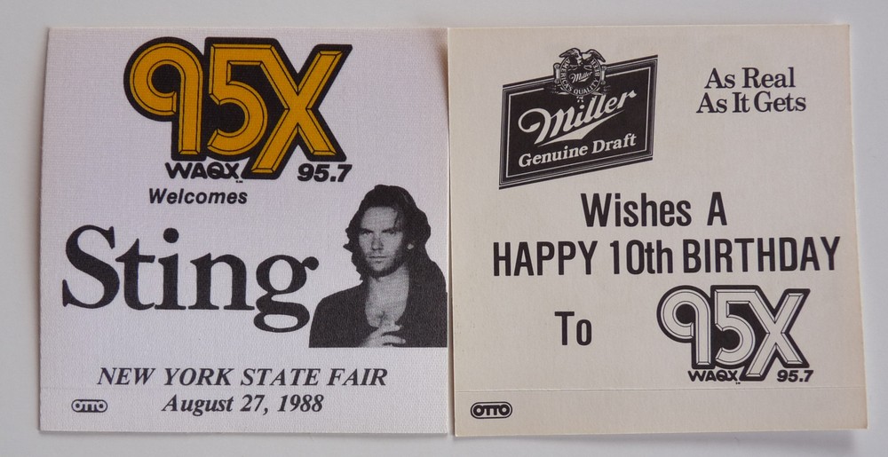 STING 8-27-88 1988 NY State Fair Tour Concert Backstage Pass D9
