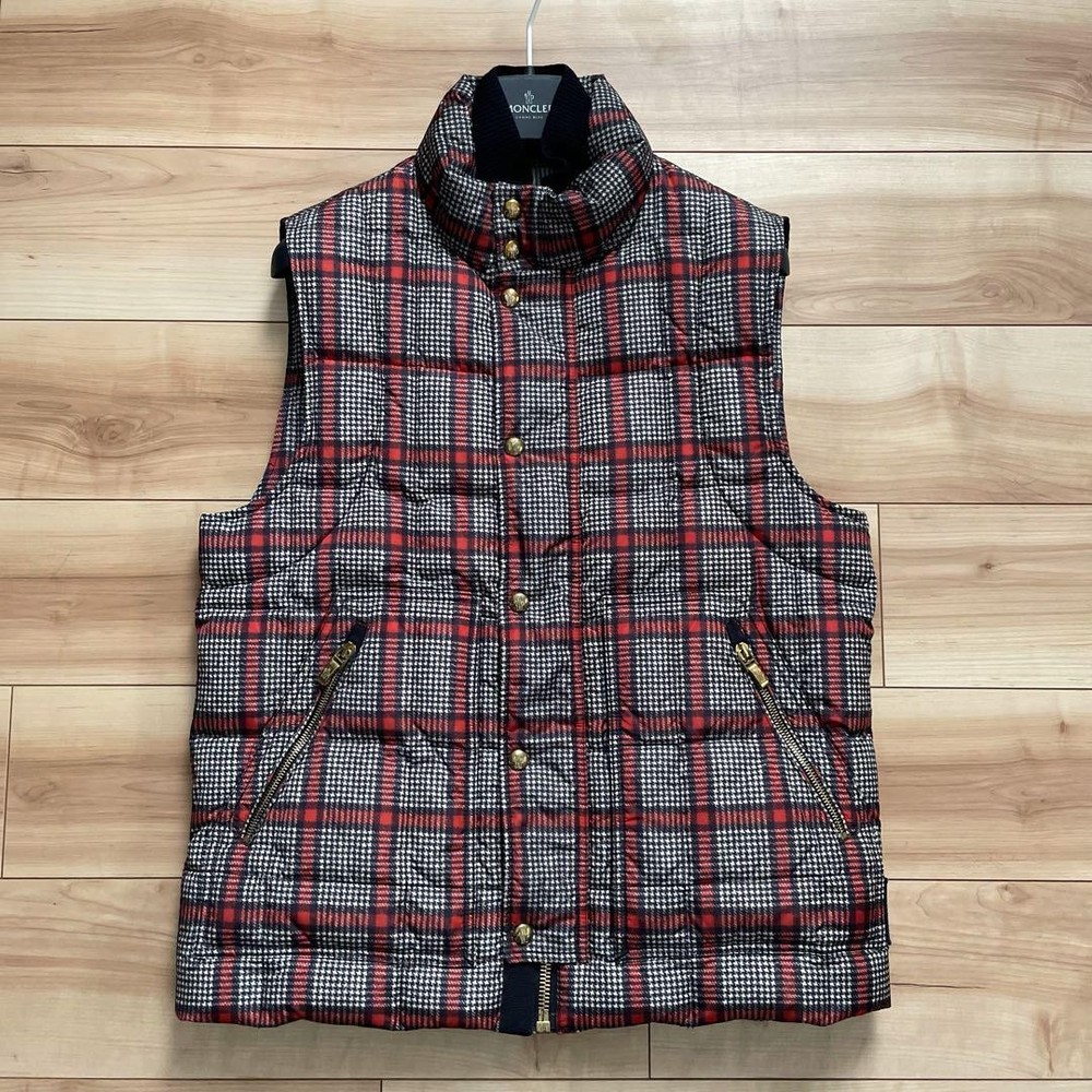 Moncler Gum Blue Gilet Checked Down Vest