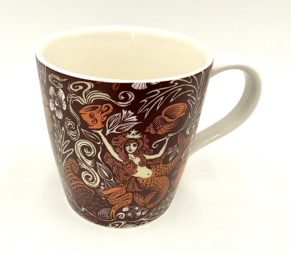 Starbucks Mermaid Siren Coffee Mug Bronze Copper 2008 Anniversary 12oz